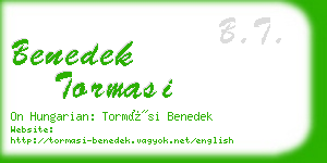 benedek tormasi business card
